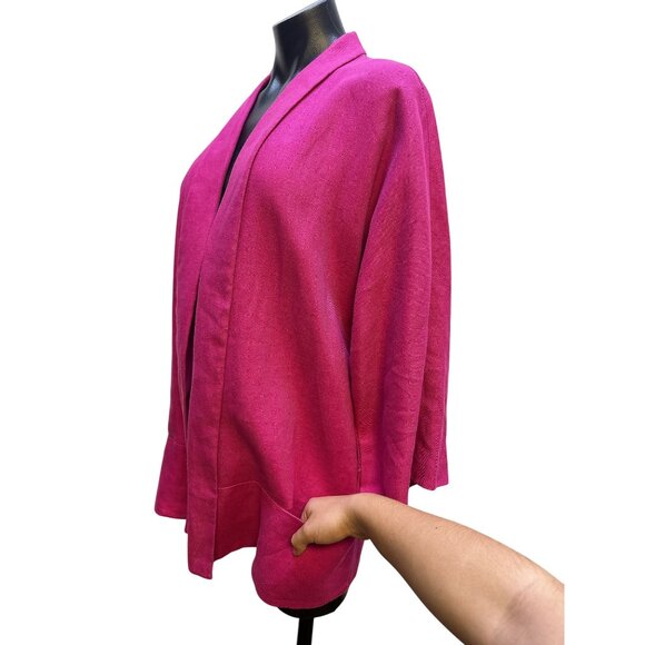 Lafayette 148 Open Front Kimono Cardigan Relaxed Fit w/Two Front Pockets Size XL - Picture 6 of 7